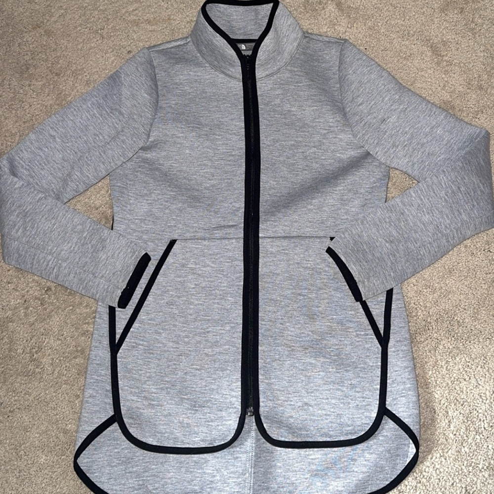 BRAND NEW North Face Gray Zip-Up Jacket with Black Trim